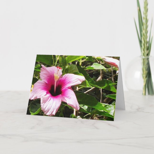 Carte de vœux avec couverture florale rose (Devant)