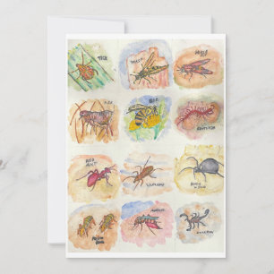 Carte de vœux avec des images colorées de douze in