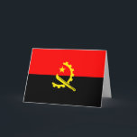 carte de vœux avec drapeau de l'angola<br><div class="desc">carte de vœux avec drapeau de l'angola. REMARQUE : vous pouvez supprimer le nom de la boutique et l'image au dos de la carte. Cliquez simplement sur modifier et supprimer.</div>