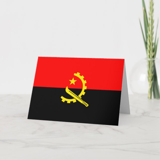 carte de vœux avec drapeau de l'angola (Devant)