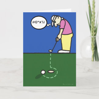 Carte de voeux avec illustration de golfeur