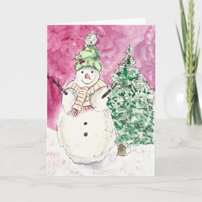 Carte de vœux avec impression aquarelle "Bundled U (Devant)