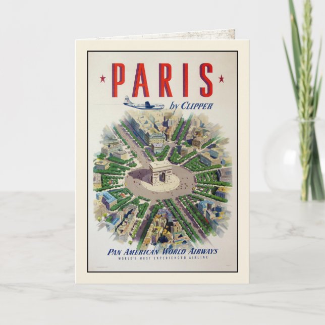 Carte de voeux avec la copie de Paris de ligne (Devant)