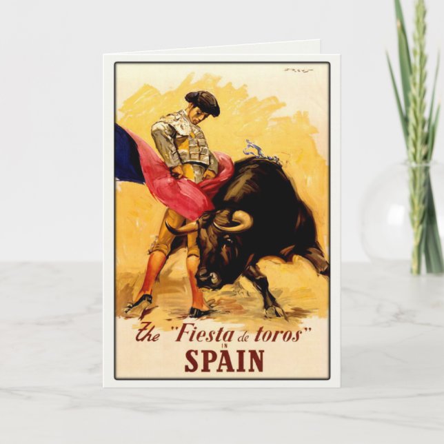 Carte de voeux avec l'affiche espagnole Bullfight (Devant)