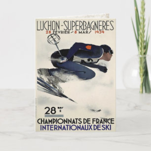 Carte de voeux avec l'affiche fraîche de ski de