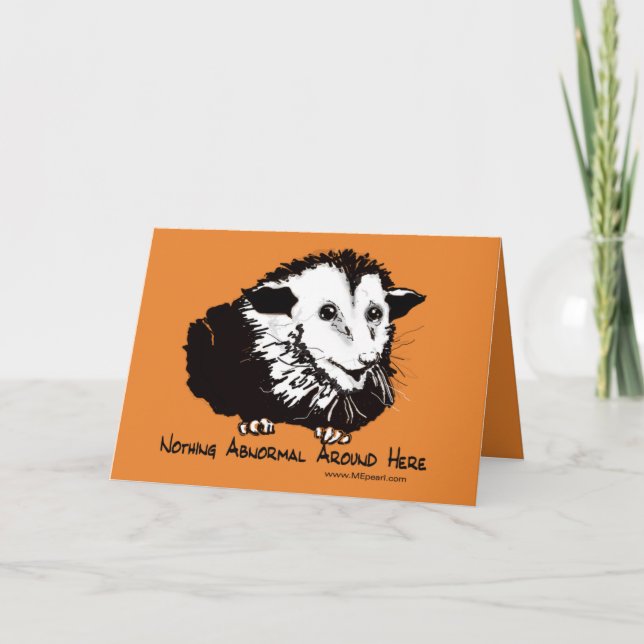 Carte de voeux avec l'opossum de rassurer (Devant)