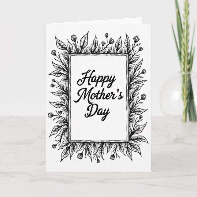 Carte de vœux avec modèle pour la fête des mamans  (Devant)