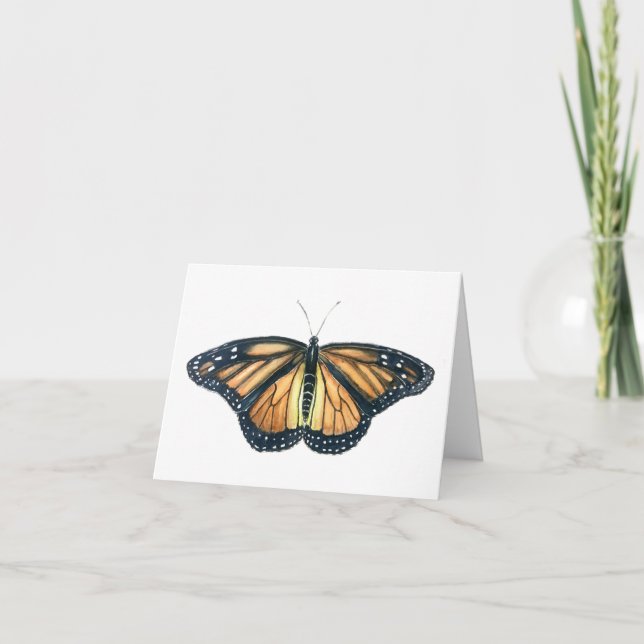 Carte de vœux avec motif de papillon monarque (Devant)