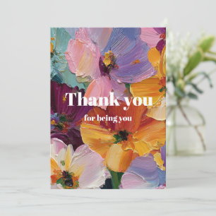 Carte de vœux avec peinture florale impasto vibran