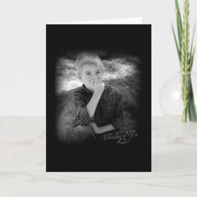 Carte de vœux avec photo en noir et blanc soignée (Devant)