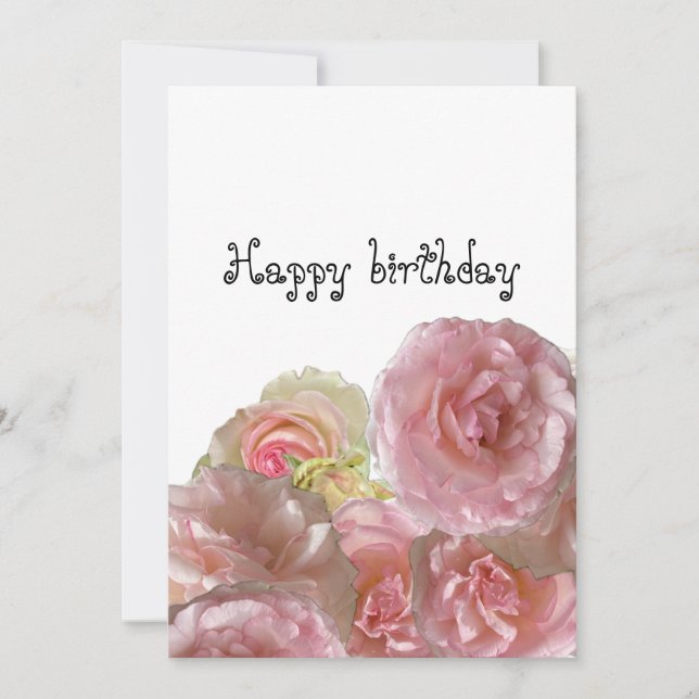 Carte de voeux avec rose (Devant)