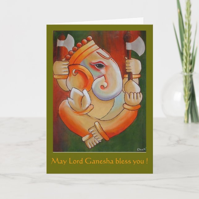Carte de voeux avec seigneur Ganesha (Devant)