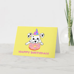 Carte de vœux avec un adorable chiot dalmatien ave