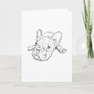 Carte de vœux avec un joli Bouledogue français