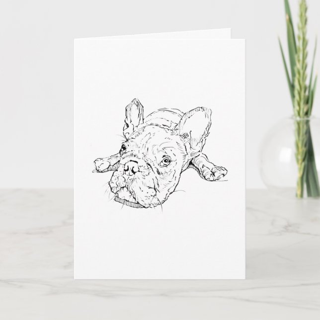 Carte de vœux avec un joli Bouledogue français (Devant)