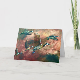 Carte de voeux avec Whistling Duck au visage blanc
