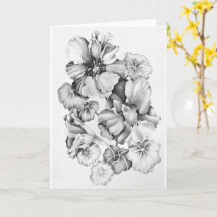 Carte de voeux - B&W Nasturtiums
