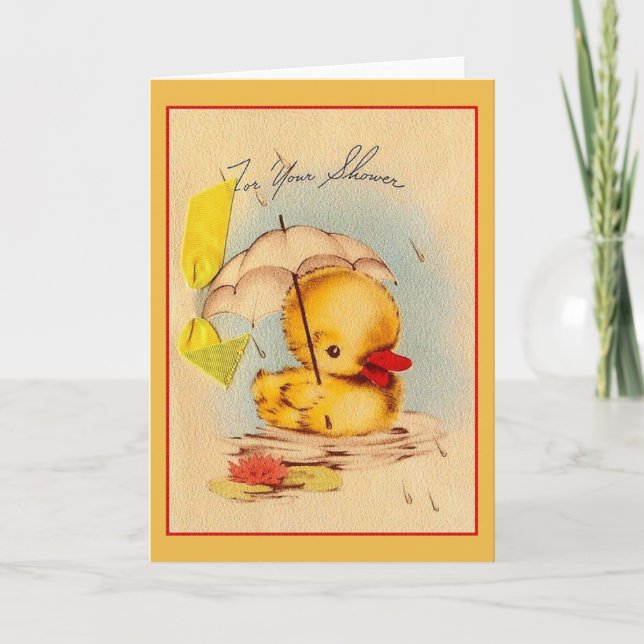 Carte de voeux Baby shower vintage (Devant)