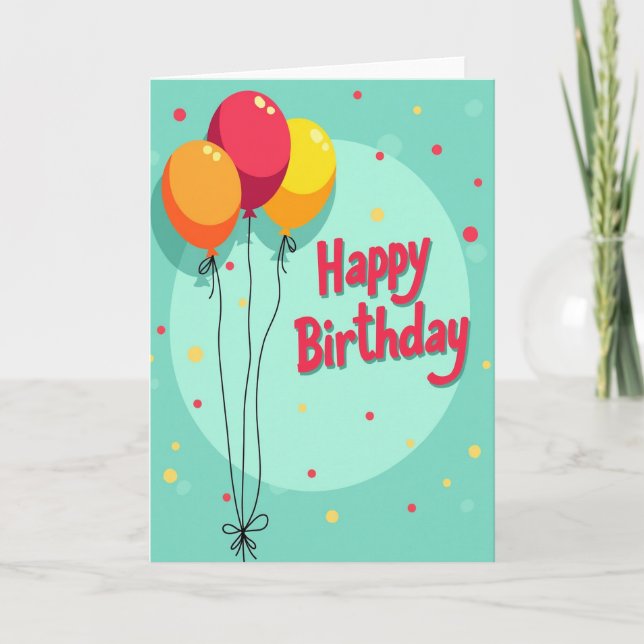 Carte de vœux Ballons de Fête (Devant)