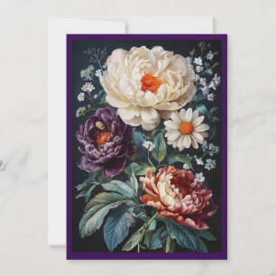 Carte de voeux baroque floral blanc