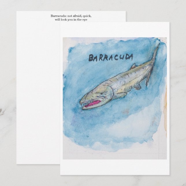 Carte de vœux Barracuda (Devant / Derrière)