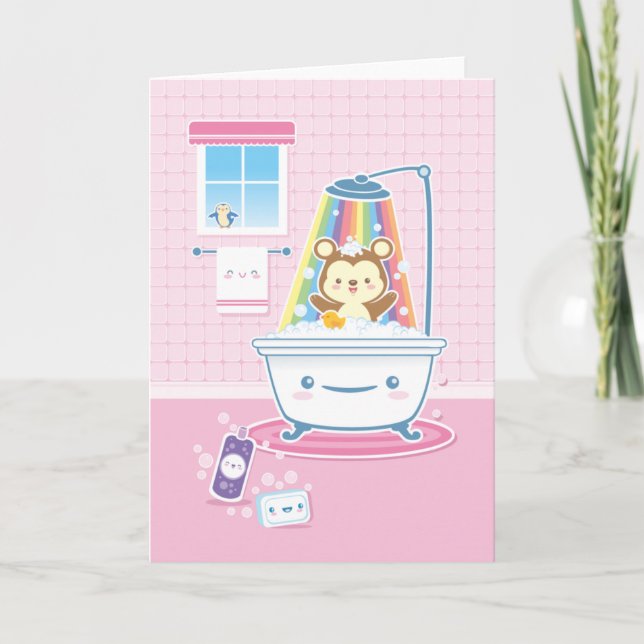 Carte de voeux Bathtime Bear (Devant)