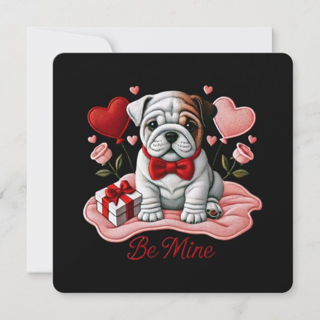 Carte de voeux Be Mine Valentine English Bulldog (Devant)