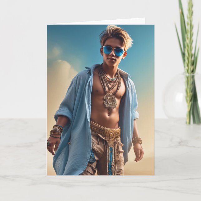 Carte de voeux Beach Boy (Devant)