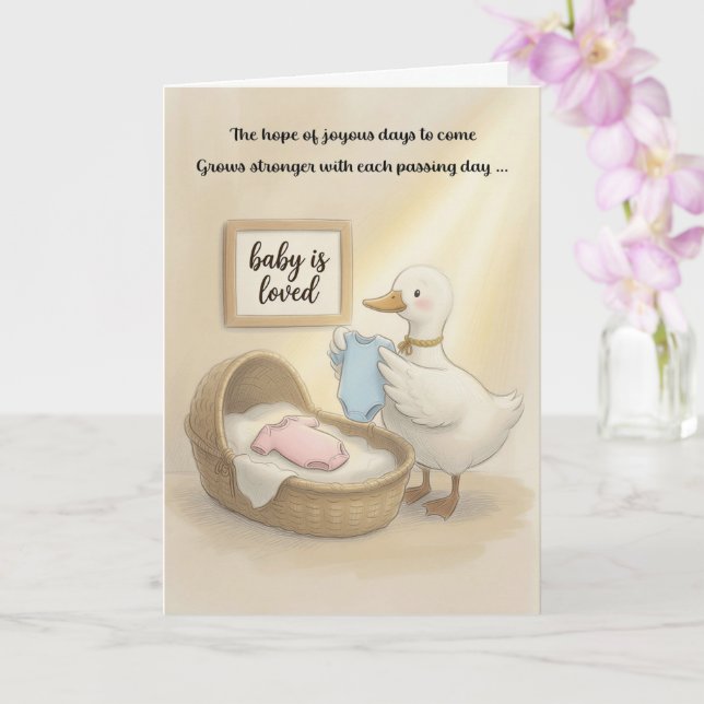Carte de vœux bébé chrétienne à rythme cardiaque b (Orchidée)