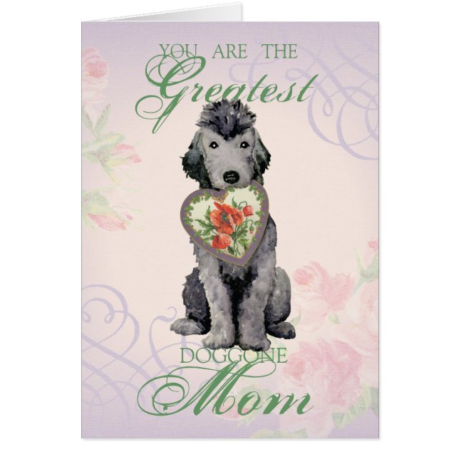 Carte de voeux Bedlington Terrier Heart Mom (Devant)