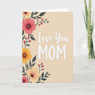 Carte de vœux beige floral