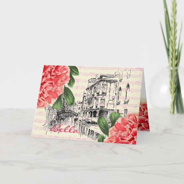 Carte de voeux Bella Italie peony (Devant)