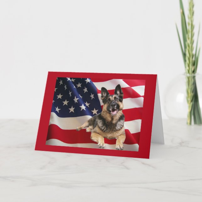 Carte de voeux berger allemande (Devant)