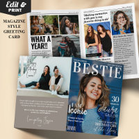 Carte de voeux Bestie Custom Birthday Magazine