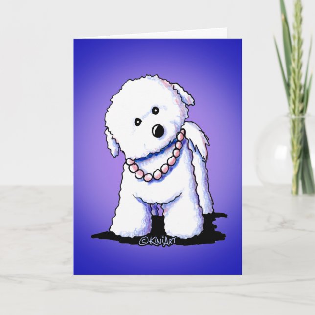 Carte de voeux Bichon In Pearls (Devant)