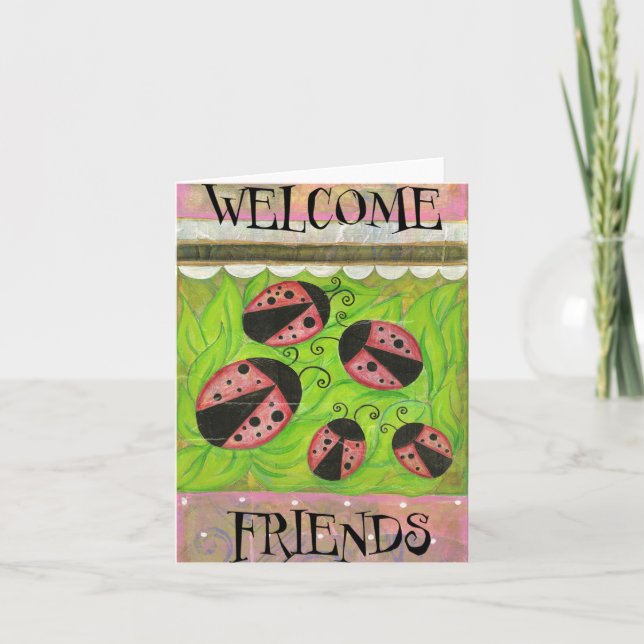 Carte de voeux Bienvenue Amis (Devant)