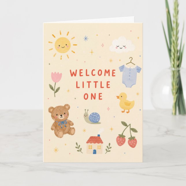Carte de Vœux Bienvenue Petit Bébé (Devant)