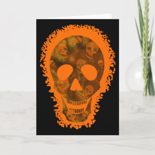 Carte de voeux Big Skull Orange