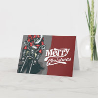 Carte de vœux Biker Santa