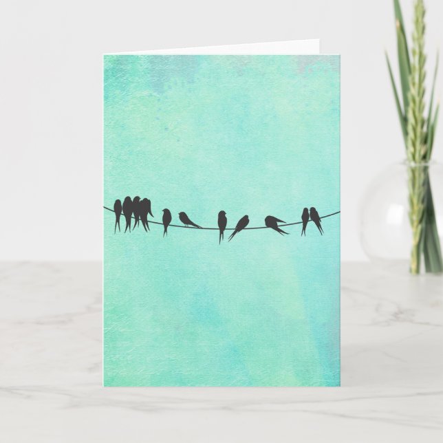 Carte de voeux Birds On a Wire (Devant)