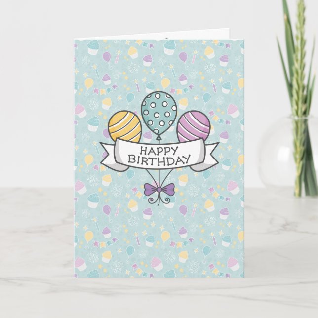 Carte de voeux Birthday Balloons (Devant)