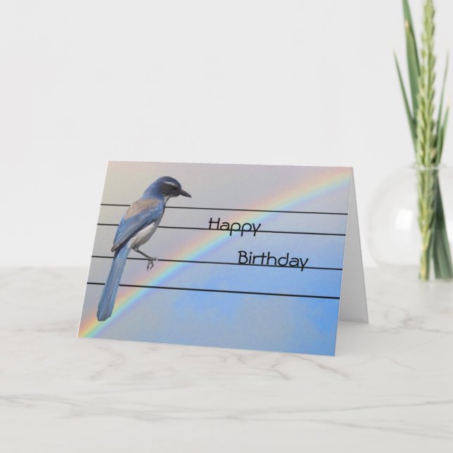 Carte de voeux - Birthday Blue Bird (Devant)