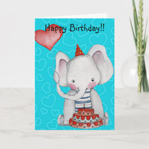 Carte de voeux Birthday Boy Elephant