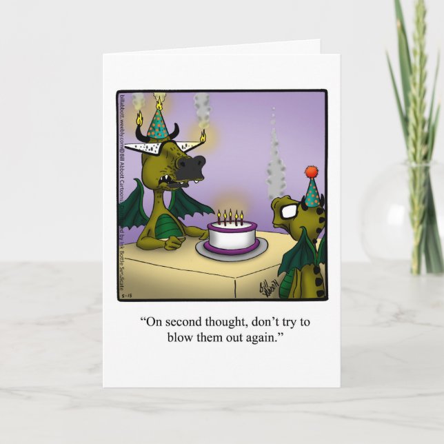 Carte de voeux Birthday Humour Dragons (Devant)