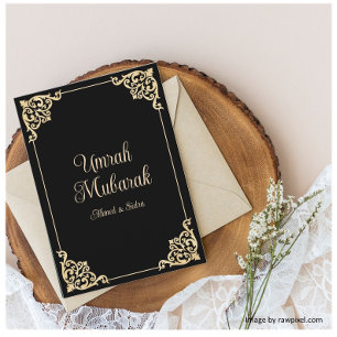 Carte de voeux Black Gold Muslim Umrah Mubarak