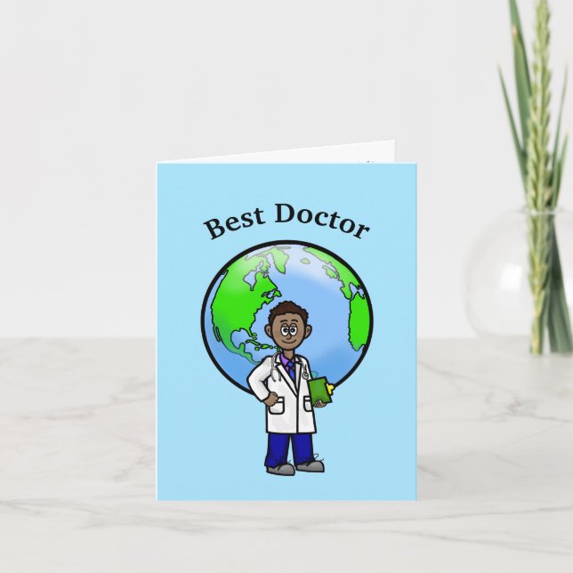 Carte de voeux Black Homme Doctor (Devant)
