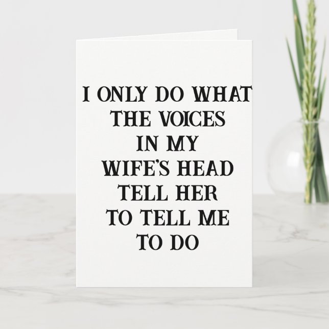 Carte de voeux Blague de la femme mariée (Devant)