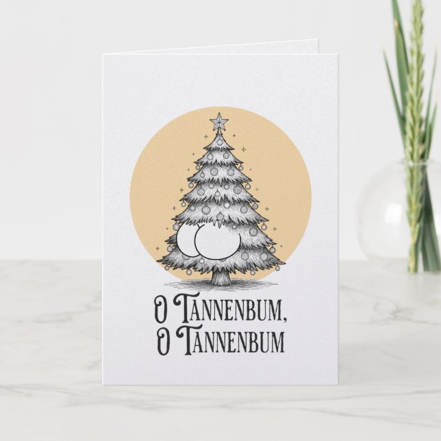Carte de vœux blague fessier sapin de Noël (Devant)