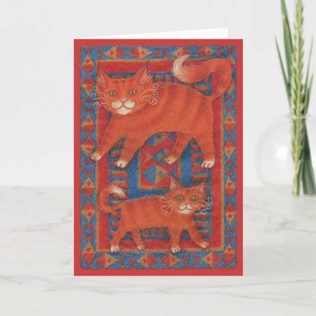 Carte de voeux blanc Mat Cats (Devant)