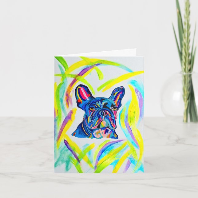 Carte de voeux blanche Bulldog (Devant)
